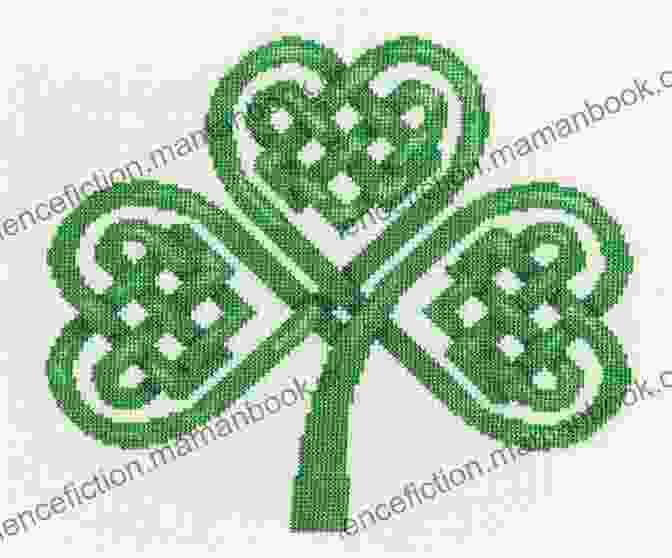 A Close Up Of A Celtic Cross Stitch Pattern Featuring Intricate Knots And Spirals. Celtic Pattern Cross Stitch Pattern