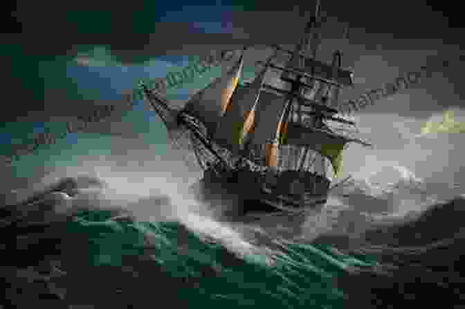 A Dark And Stormy Sea, With A Single Ship Sailing Through The Waves. The Ship Is Old And Battered, And Its Sails Are Torn. BABES AT SEA Short Stories