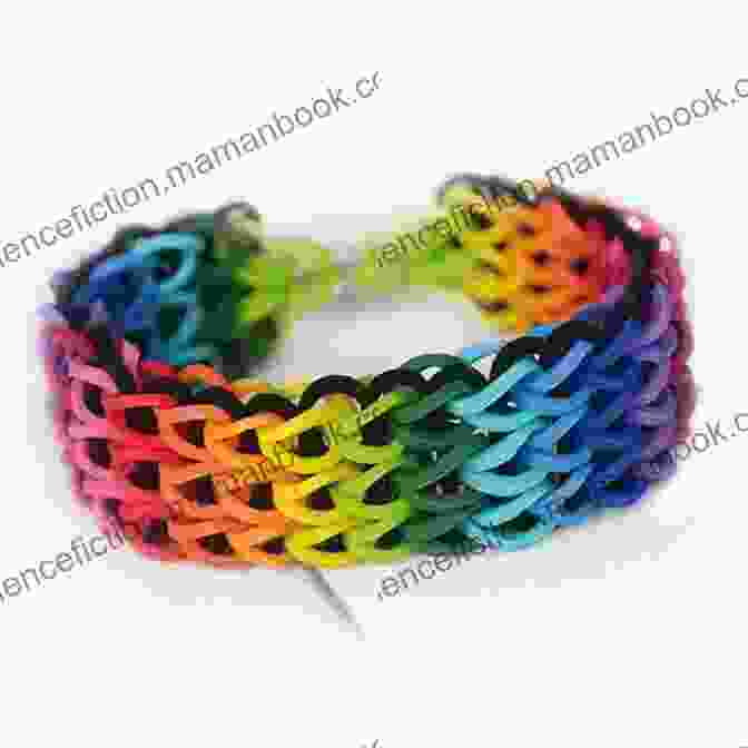 Intricate Rubber Band Bracelet Created On A Loom, Showcasing A Vibrant Pattern Of Colors And Intricate Design. Epic Rubber Band Crafts: Totally Cool Gadget Gear Never Before Seen Bracelets Awesome Action Figures And More