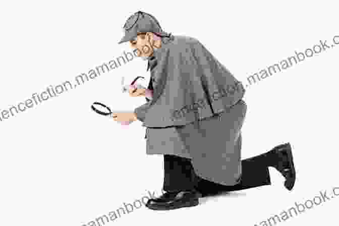 Sherlock Holmes, Deep In Thought, Examining A Magnifying Glass And Various Clues. Sherlock Holmes And The Case Of The Evil Eye